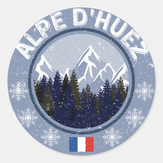 Rond Alpe d'Huez Station de ski Sticker (Devant)