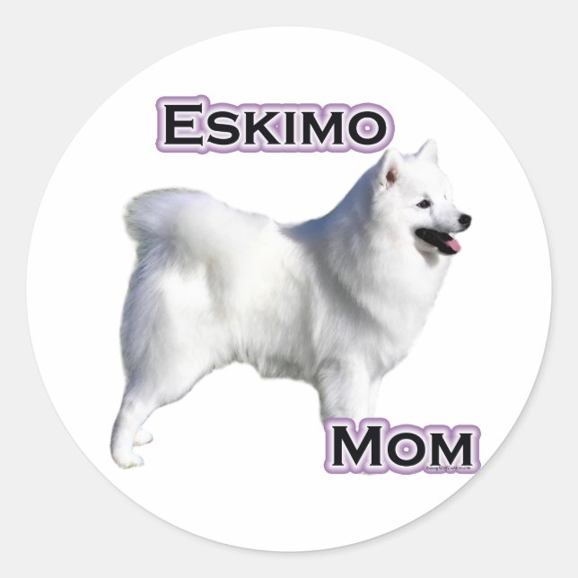 Rond American Eskimo Chien Maman 4 - Sticker (Devant)
