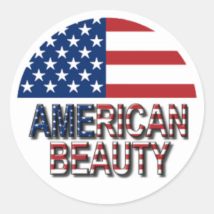 Rond American Flag - American Beauty Sticker