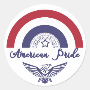 Rond American Pride Rainbow Flag / Sticker d'aigle