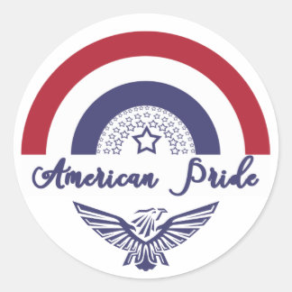 Rond American Pride Rainbow Flag / Sticker d'aigle