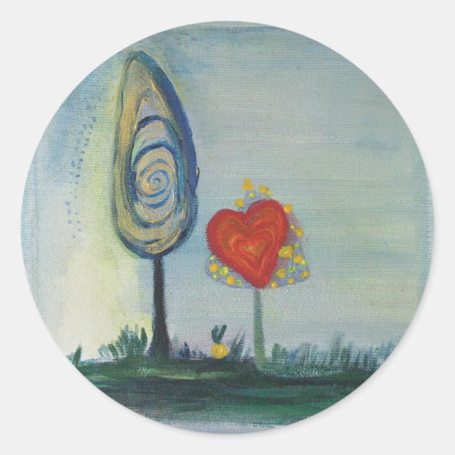 Rond Amour, Coeur, Sticker Valentine (Devant)
