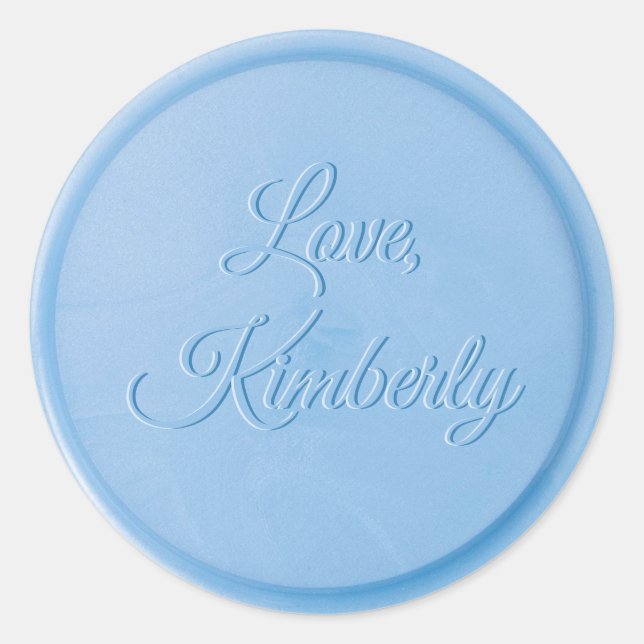 Rond Amour De Sticker En Cire Bleue Lin (Devant)