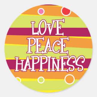 Rond Amour, Paix, Sticker Bonheur