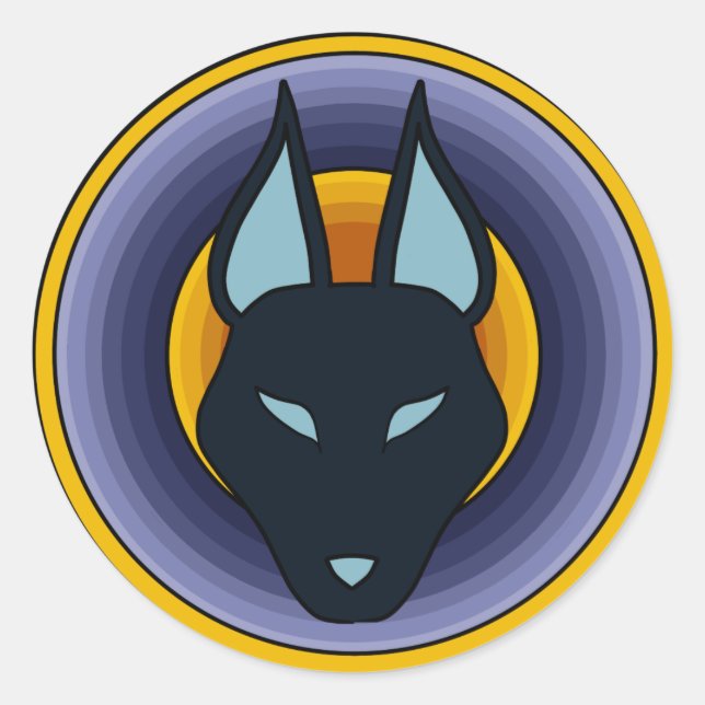 Rond Ancien Dieu égyptien Anubis Logo Sticker (Devant)