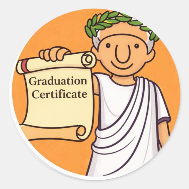Rond Ancient Rome Graduation Sticker Julius Caesar (Devant)