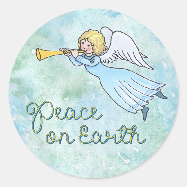 Rond Angel Peace Sticker (Devant)