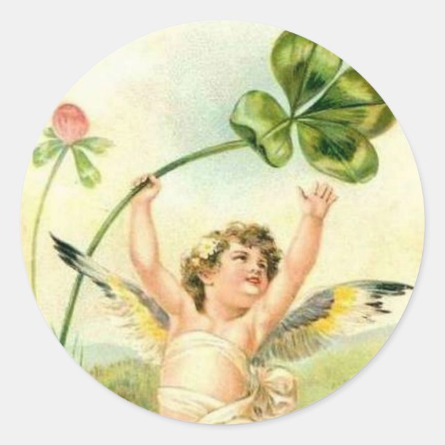 Rond Angel vintage et Shamrock - Sticker (Devant)