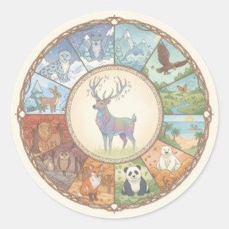 Rond Animals image round coaster sticker