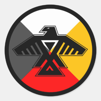 Rond Anishinabek Dodem & 4 Directions Sticker