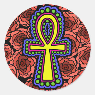 Rond Ankh Avec Sticker Rose