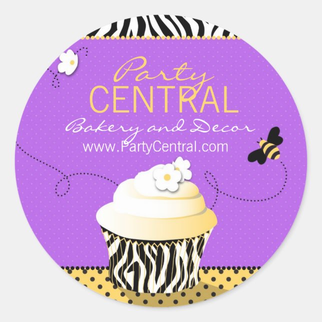 Rond Anniversaire Bee Sticker d'affaires violet (Devant)