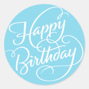 ROND ANNIVERSAIRE BLUE HAPPY STICKER