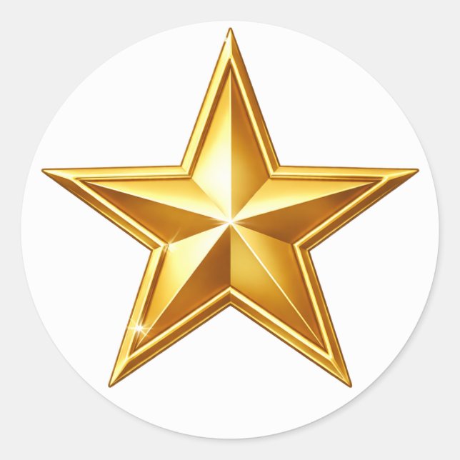 Rond Antique Gold Star Envelope Seal Sticker (Devant)