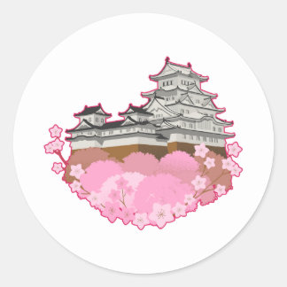 Rond apanese Castle Sakura Spring Sticker Pack