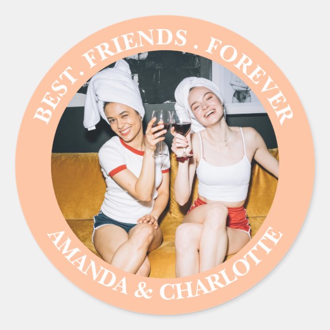 Rond Apposez Fuzz Meilleur Sticker pour les amis pour t (Devant)