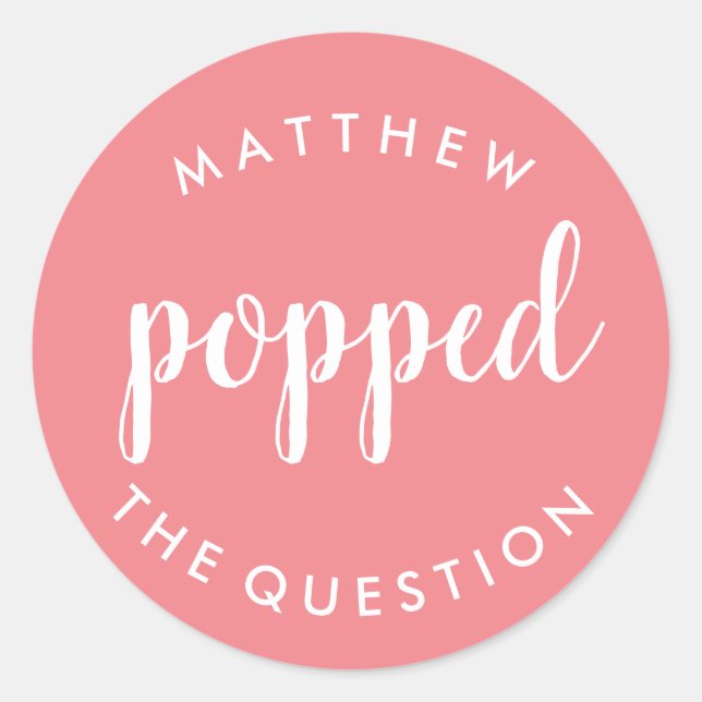 Rond Appuyez sur le bouton Question Sticker Blush Pink (Devant)