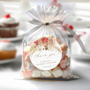 Rond Aquarelle Boho Floral Mariage merci Sticker