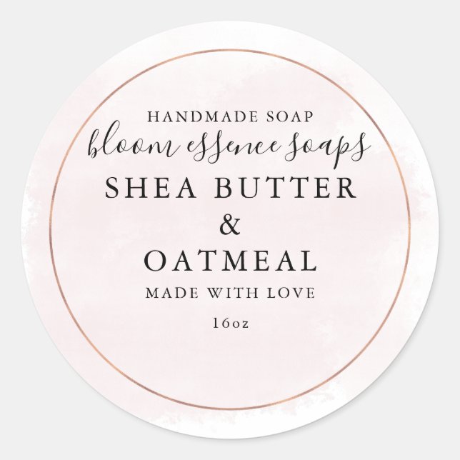 Rond Aquarelle et huile | Sticker pour savon (Devant)