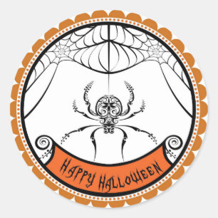 Rond Araignée de dentelle d'Halloween favoriser sticker