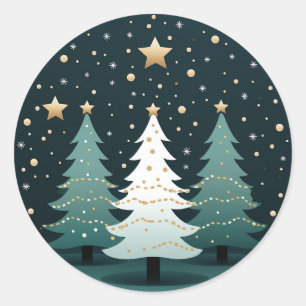 Rond Arbre de Noël avec Sticker étoiles