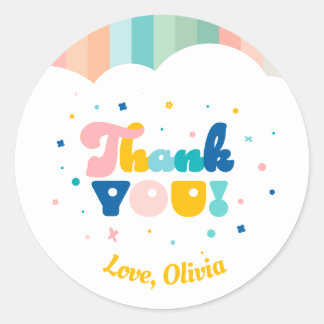 Rond Arc-en-ciel de fête d'anniversaire amusant Sticker
