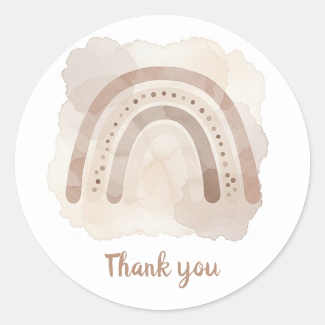 Rond Arc-en-ciel neutre merci sticker (Devant)