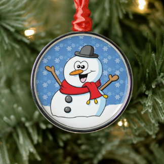 Rond Argenté Bon ornement Snowman