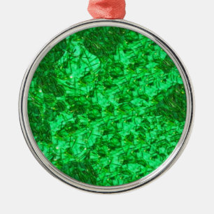 Rond Argenté Magnifique ornement vert