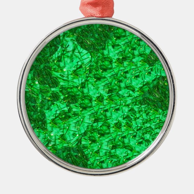 Rond Argenté Magnifique ornement vert (Devant)