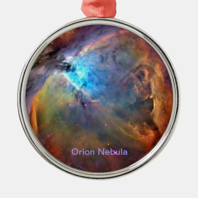 Rond Argenté Orion Nebula Space Galaxy Ornement (Devant)