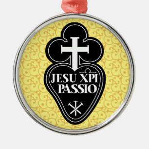 Rond Argenté Ornement d'arbre de Noël de symbole de Passionist