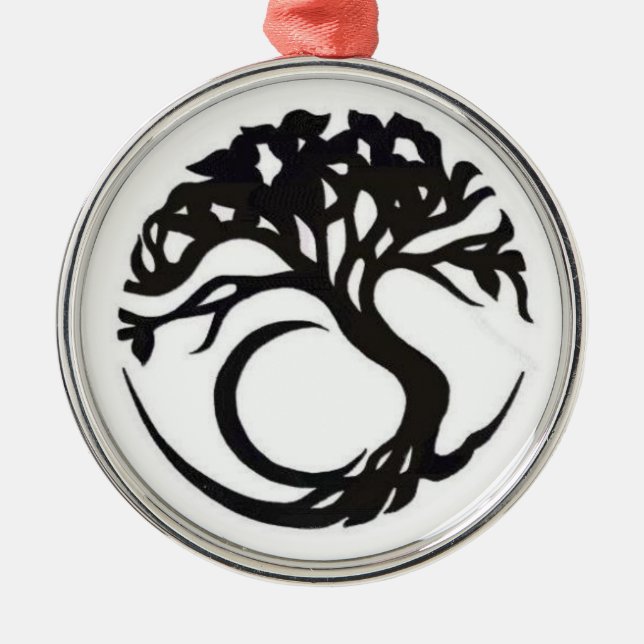 Rond Argenté Ornement d'arbre généalogique (Devant)