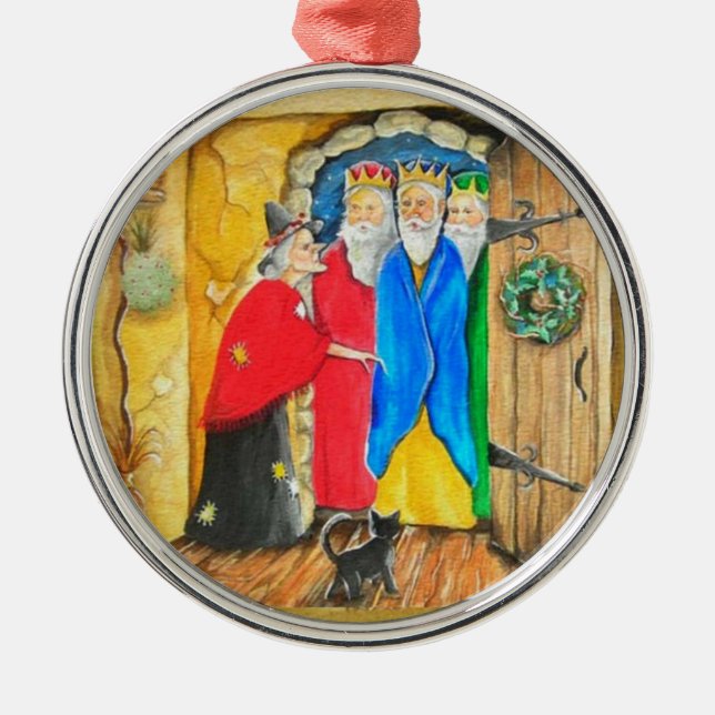 Rond Argenté Ornement de Befana de La (Devant)