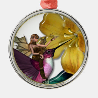 Rond Argenté Ornement de Faery de colibri de KRW