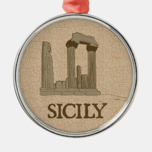 Rond Argenté Ornement de prime de la Sicile