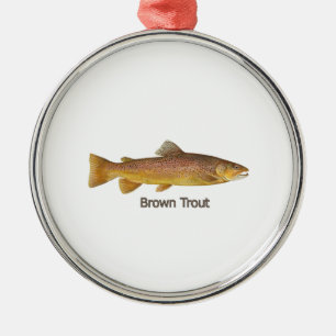 Rond Argenté Ornement de truite Brown
