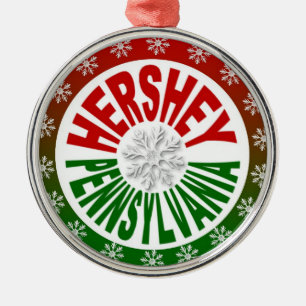 Rond Argenté Ornement de vacances de Hershey Pennsylvanie