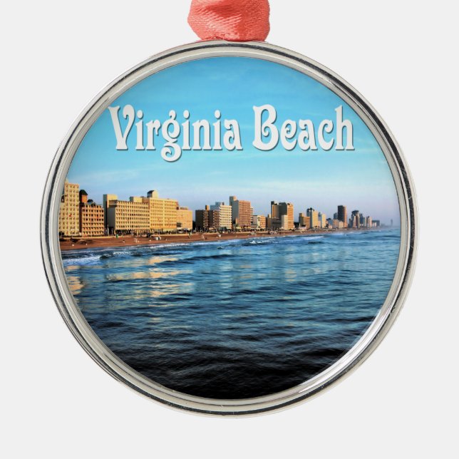 Rond Argenté Ornement de Virginia Beach (Devant)