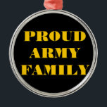 Rond Argenté Ornement Fière Famille de l'Armée<br><div class="desc">Ornement Fière Famille de l'Armée</div>
