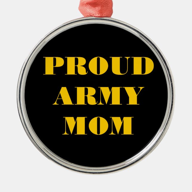 Rond Argenté Ornement Fière maman de l'armée (Devant)