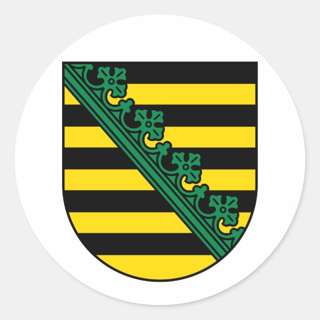 Rond Armoiries de Sachsen (Saxe), Sticker ALLEMAND (Devant)
