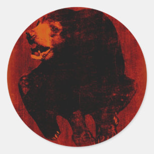 Rond Art Vintage de l'ours noir no 2 Sticker
