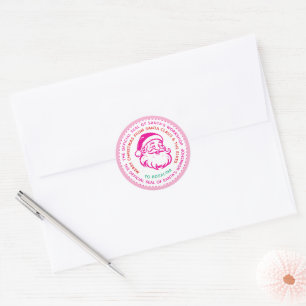 Rond Atelier de Père Noël Rose Sceau Girls Sticker Cade