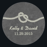 Rond Attacher le noeud Chalkboard Mariage Favor Sticker<br><div class="desc">Attachez les Stickers de Mariage Chalkboard Knot Favor.</div>