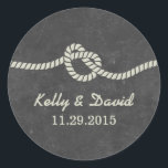 Rond Attacher le noeud Chalkboard Mariage Favor Sticker<br><div class="desc">Attachez les Stickers de Mariage Chalkboard Knot Favor.</div>