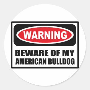 Rond ATTENTION À MON Sticker AMÉRICAIN BULLDOG