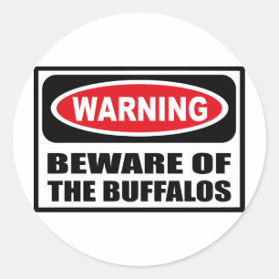 Rond ATTENTION AU Sticker BUFFALOS