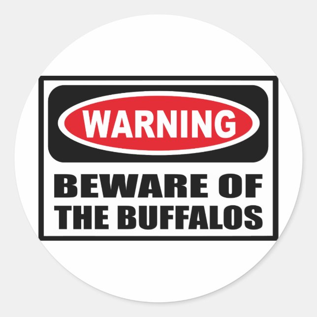 Rond ATTENTION AU Sticker BUFFALOS (Devant)