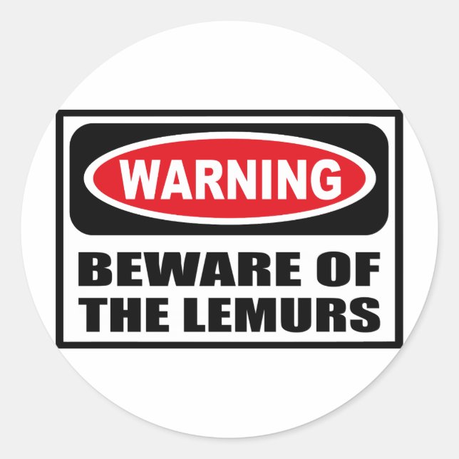Rond ATTENTION AU Sticker LEMURS (Devant)